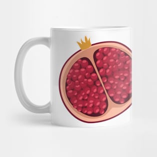 Delicious pomegranate, half exotic fruit illustration Mug